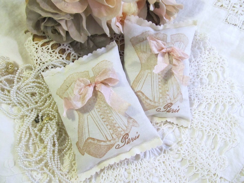Vintage Corset Lingerie Lavender Sachet Favor