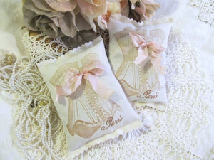 Vintage Corset Lingerie Lavender Sachet Favor
