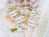 Wedding Cupcake Toppers Party Picks - Rustic Vintage Shabby Style Bridal Mix - Just Married We Do Mr. & Mrs.