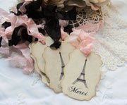 Eiffel Large Merci Favor Gift Tags