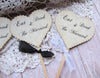 12 Wedding Hearts Cupcake Toppers w/ribbons & Lace -  Eat Drink Be Married