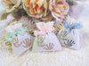 Baby Shower Favor - 10 Lavender Mini Sachet - Baby Feet Footprints Shoes Carriage Handprints