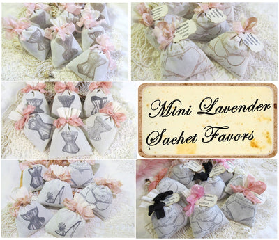 French Lingerie Bridal Shower Lavender Sachet Favors
