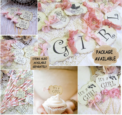 It's a Girl Vintage Style Baby Shower Decorations