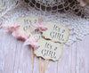 It's a Girl Vintage Style Cupcake Toppers