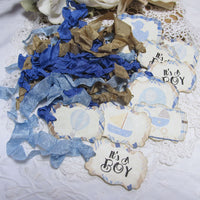 It's a Boy Blue Plaid Baby Shower Decorations Package Set