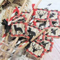 Buffalo Check Plaid Baby Shower Decorations - Forest Animal Lumberjack