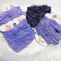24 Yards Vintage Seam Binding Ribbon - PURPLES #2 - 6 Yards Each of 4 Colors - Crinkled Scrunched Lavender Periwinkle Purple Violet Iris