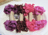 24 Yards Vintage Seam Binding Ribbon -BERRIES #2- 6 Yards Each of 4 Colors - Crinkled Scrunched Raspberry Plum Strawberry Pink Wine Hug Snug