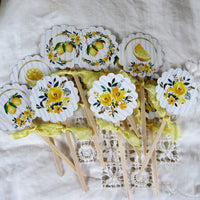 Lemon Watercolor Floral Bridal Shower Decorations Bride to Be Package