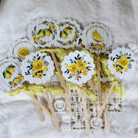 Lemon Yellow Watercolor Floral Baby Shower Decorations Package