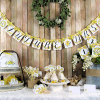 Lemon Watercolor Floral Bridal Shower Decorations Bride to Be Package