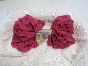 10 Yards Vintage Seam Binding Ribbon - MAGENTA - Crinkled Scrunched Hug Snug Shabby Ribbon dark hot pink