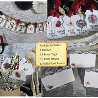 Gothic Red Roses Wedding Decorations Package Just Married