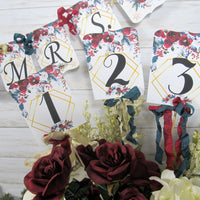 Winter Christmas Floral Wedding Decorations Just Married Mr & Mrs