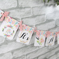 It's a Girl Watercolor Floral Boho Baby Shower Decorations Package