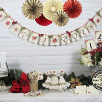 Poinsettia Winter Baby Shower Decorations