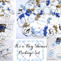 It's a Boy Blue Plaid Baby Shower Decorations Package Set