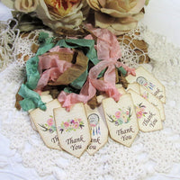 Baby Shower Favor Gift Tags with ribbons - Set of 18 - Choose your Theme Style