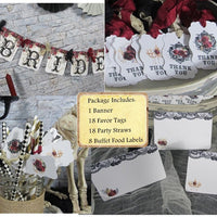 Gothic Red Roses Bridal Shower Decorations Package