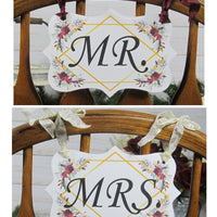 Winter Roses Floral Wedding Decorations Just Married Mr & Mrs