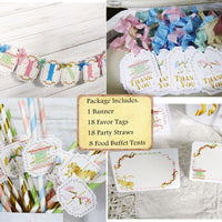Carousel Horse Birthday or Baby Shower Decorations Package - Custom Banner Garland