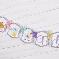 Unicorn Rainbow Birthday Party Decorations - Custom  Name Banner Garland