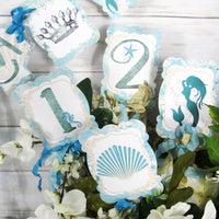Mermaid Birthday Party Table Decorations - Custom Name Banner Garland