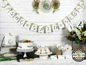 Greenery Gold Bridal Shower Engagement Decorations