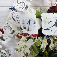 Burgundy Navy Floral Winter Bridal Shower or Wedding Decorations