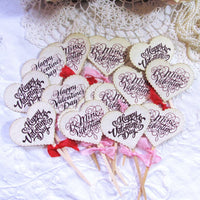 Valentine Cupcake Toppers Heart Party Picks or Favor Tags - Be Mine Valentine