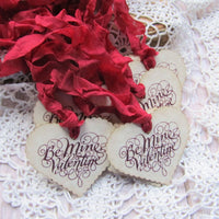 Valentine Cupcake Toppers Heart Party Picks or Favor Tags - Be Mine Valentine