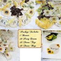 It's a Girl Sunflower Baby Shower Decorations Vintage Style