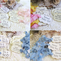 Baby Shower Favor Gift Tags with ribbons - Set of 18 - Choose your Theme Style