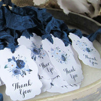 SALE It's a Boy Blue Floral Boho Baby Shower Table Decorations Bundle Set - Banner Garland Cupcake Toppers Favor Tags Floral Picks Gold