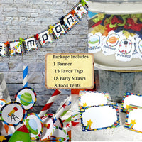 Space Birthday Party Astronaut Decorations - To The Moon or Name Banner