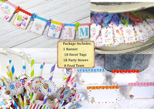 Candy Party Sweet Shop Birthday Decorations - Custom Name Banner