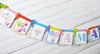 Candy Party Decorations Bundle - Custom Name Banner Garland Cupcake Toppers Favor Tags Birthday Baby Shower Centerpiece Rainbow