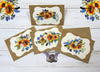 Sunflowers Boho Watercolor Floral Flowers Blank Kraft Note Cards w/ Envelopes