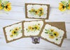 Sunflowers Watercolor Floral Flowers Blank Kraft Note Cards w/ Envelopes