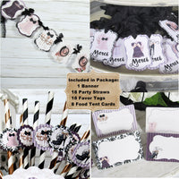 Ooh La La Purple Black Corset Shoes Lingerie Shower Decorations