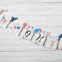 Fraternal Twins Boy Girl Pink Blue Floral Baby Shower Decorations Package