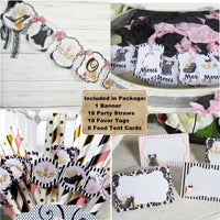 Ooh La La Pink Black Corset Shoes Lingerie Shower Decorations