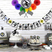 Motocross Dirt Bike Birthday Decorations - Name Banner