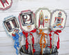 Robots & Rockets Vintage Style Space Birthday Decorations - Name Banner