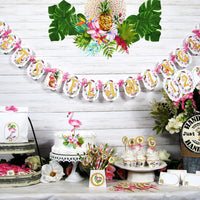 Pink Flamingo Floral Tropical Bridal or Baby Shower Table Decorations