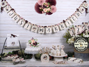 Burgundy Pink Blush Floral Wedding or Bridal Shower Decorations