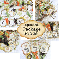 SALE Wild One Baby Zoo Animals Decorations Package Bundle Set -Banner Garland Sign Cupcake Toppers Tags Straws Safari 1st Birthday