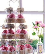 I Do Wedding Cupcake Toppers Picks - Rustic Vintage Style