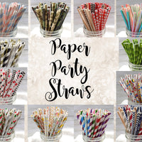 Paper Party Straws / Choose Set of 50 / Birthday Party Baby Shower Bridal Shower Birthday Favors